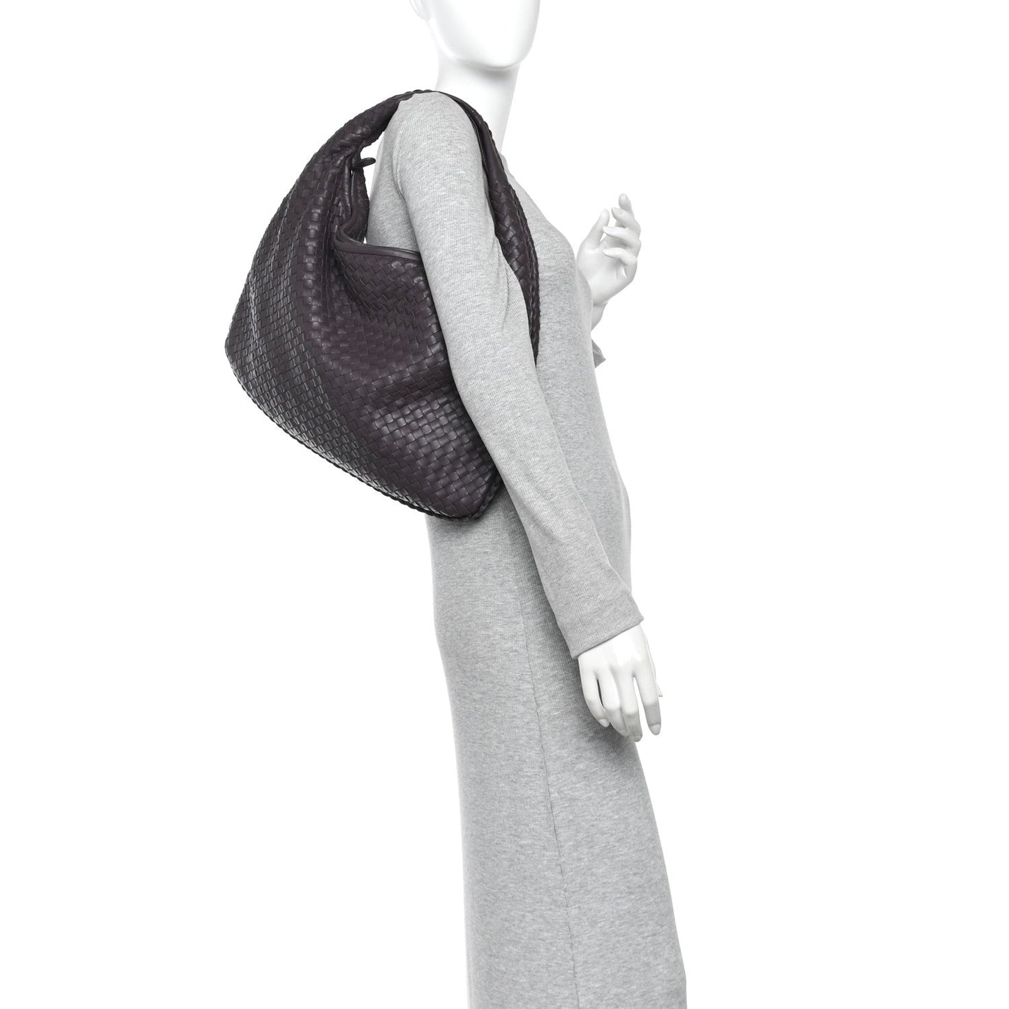 Nappa Intrecciato Large Veneta Hobo Ebano