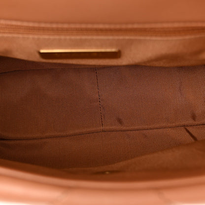 Lambskin Quilted Medium Chanel 19 Flap Brown