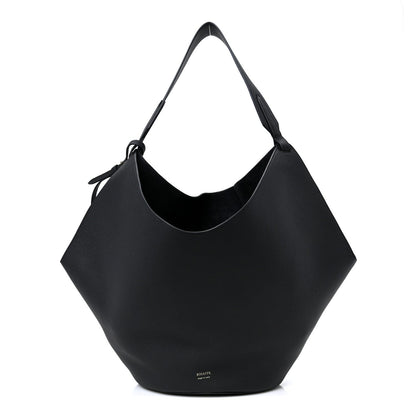 Pebbled Sport Calfskin Medium Lotus Tote Black