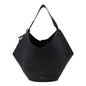 Pebbled Sport Calfskin Medium Lotus Tote Black