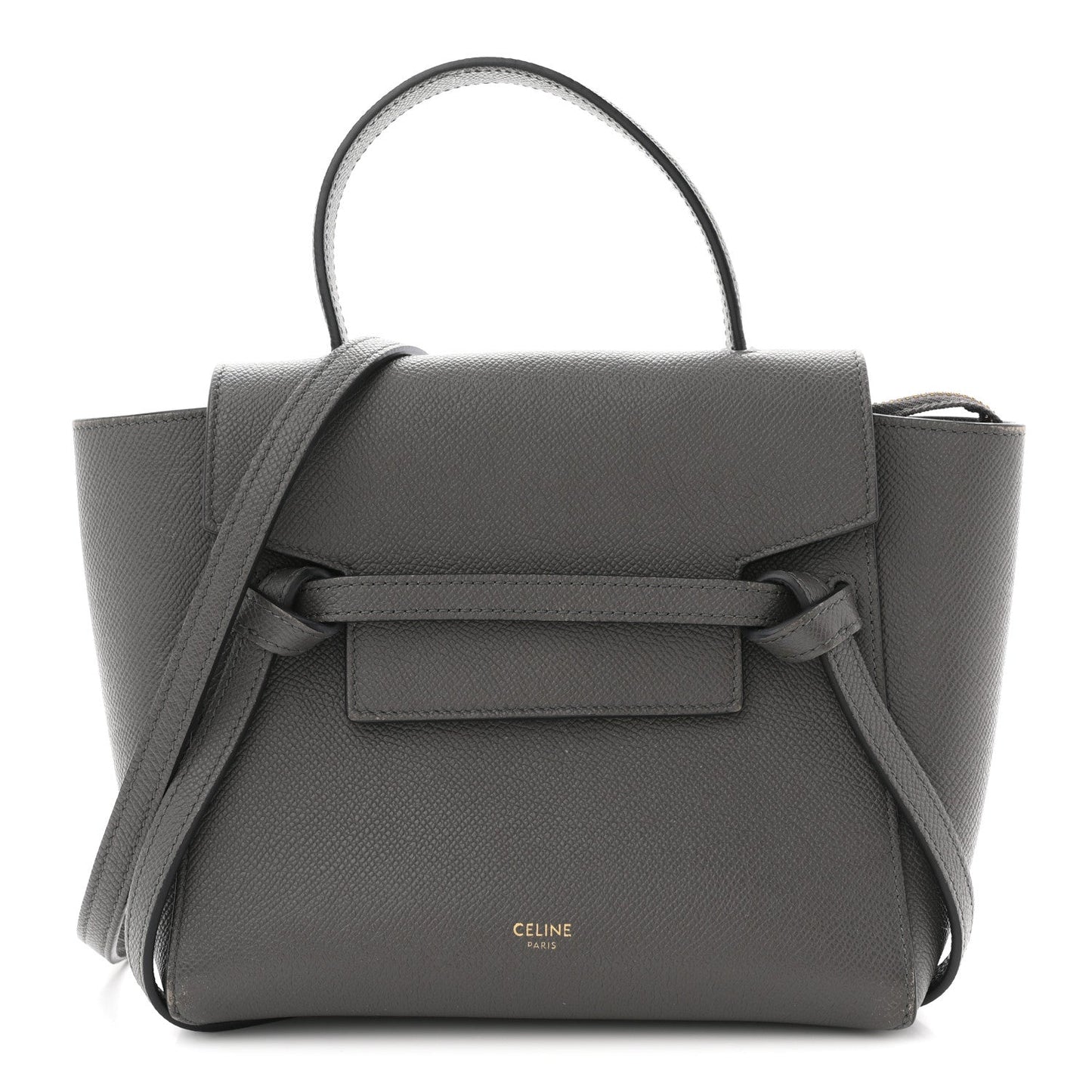 Grained Calfskin Nano Belt Bag Grey