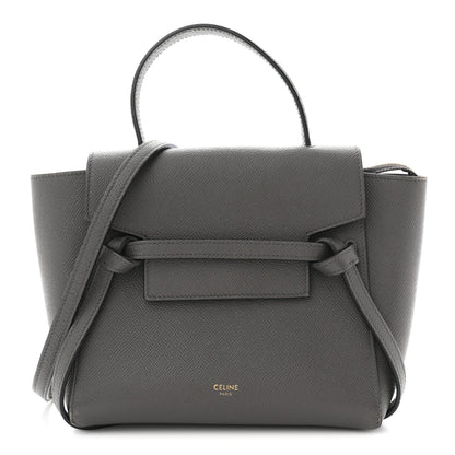 Grained Calfskin Nano Belt Bag Grey