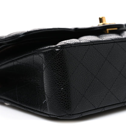 Caviar Quilted Small Double Flap Black