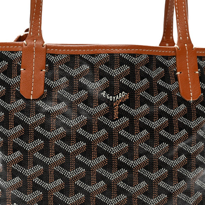 Goyardine Reversible Mini Anjou Black Gold