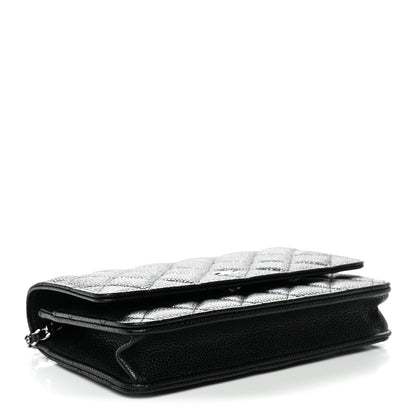 Caviar Quilted Wallet on Chain WOC Black