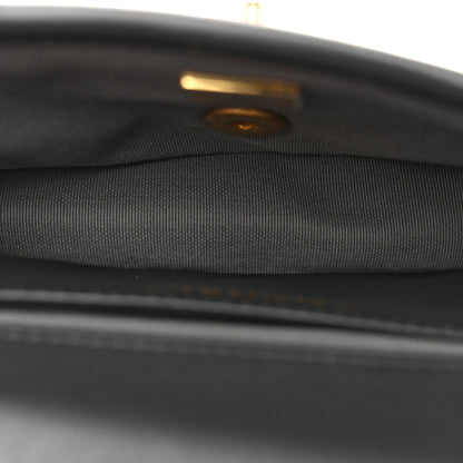 Denim Quilted Mini Flap Grey