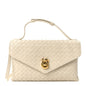 Nappa Intrecciato Knot Lock Top Handle Crossbody Bag Sea Salt