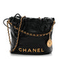 Shiny Calfskin Quilted Mini Chanel 22 Black
