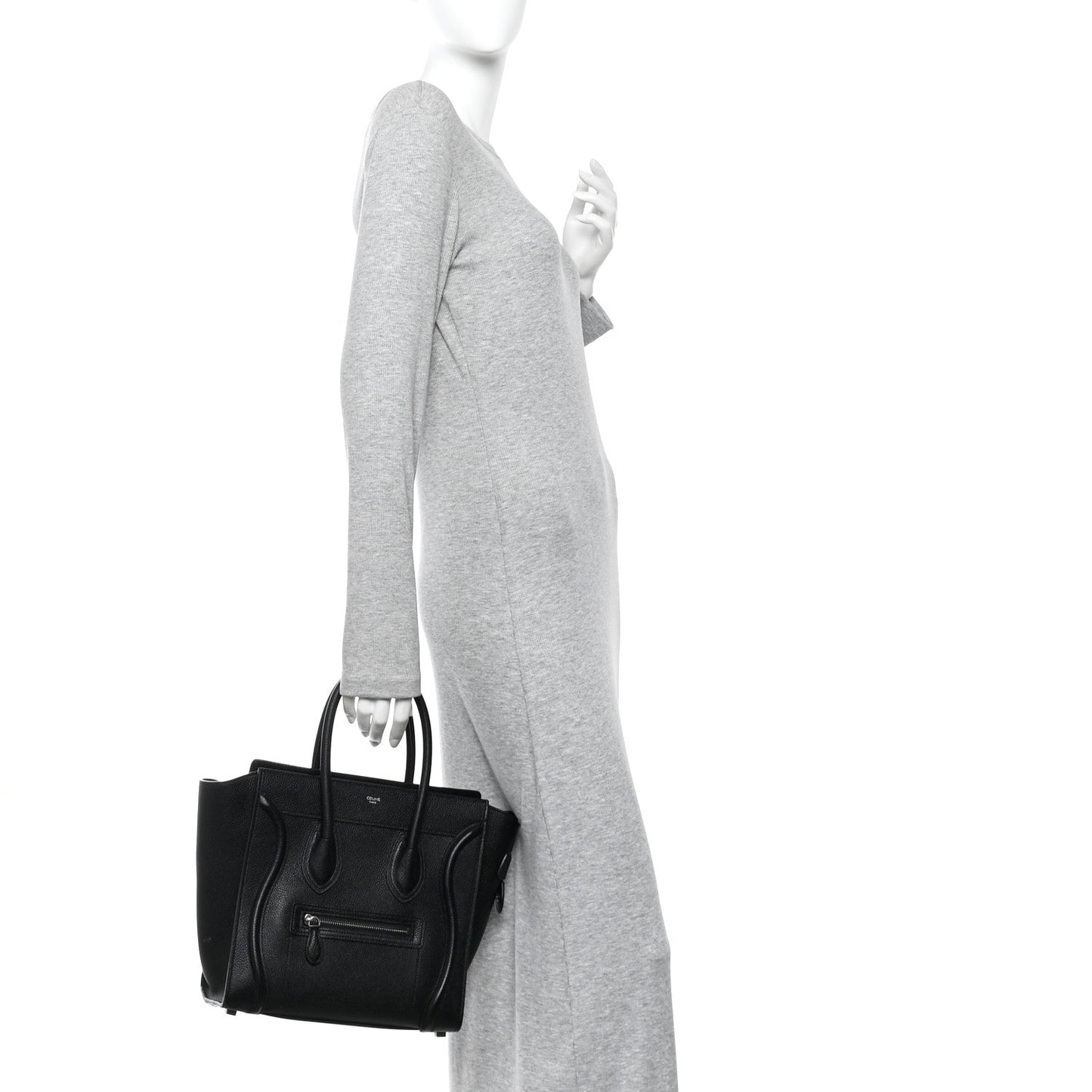 Drummed Calfskin Micro Luggage Black