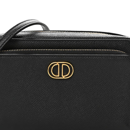 Grained Calfskin Caro Double Pouch Black