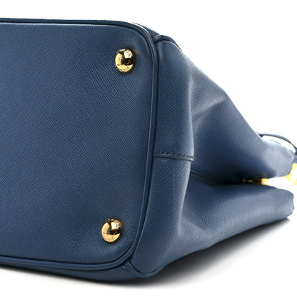 Saffiano Small Galleria Double Zip Tote Cobalto