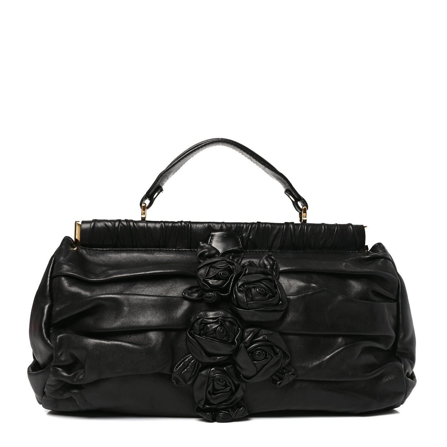 Nappa Jardin Rose Framed Duffel Black