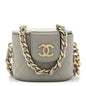 Lambskin Quilted Mini Vanity Case With Chain Grey