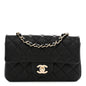 Lambskin Quilted Mini Rectangular Flap Black