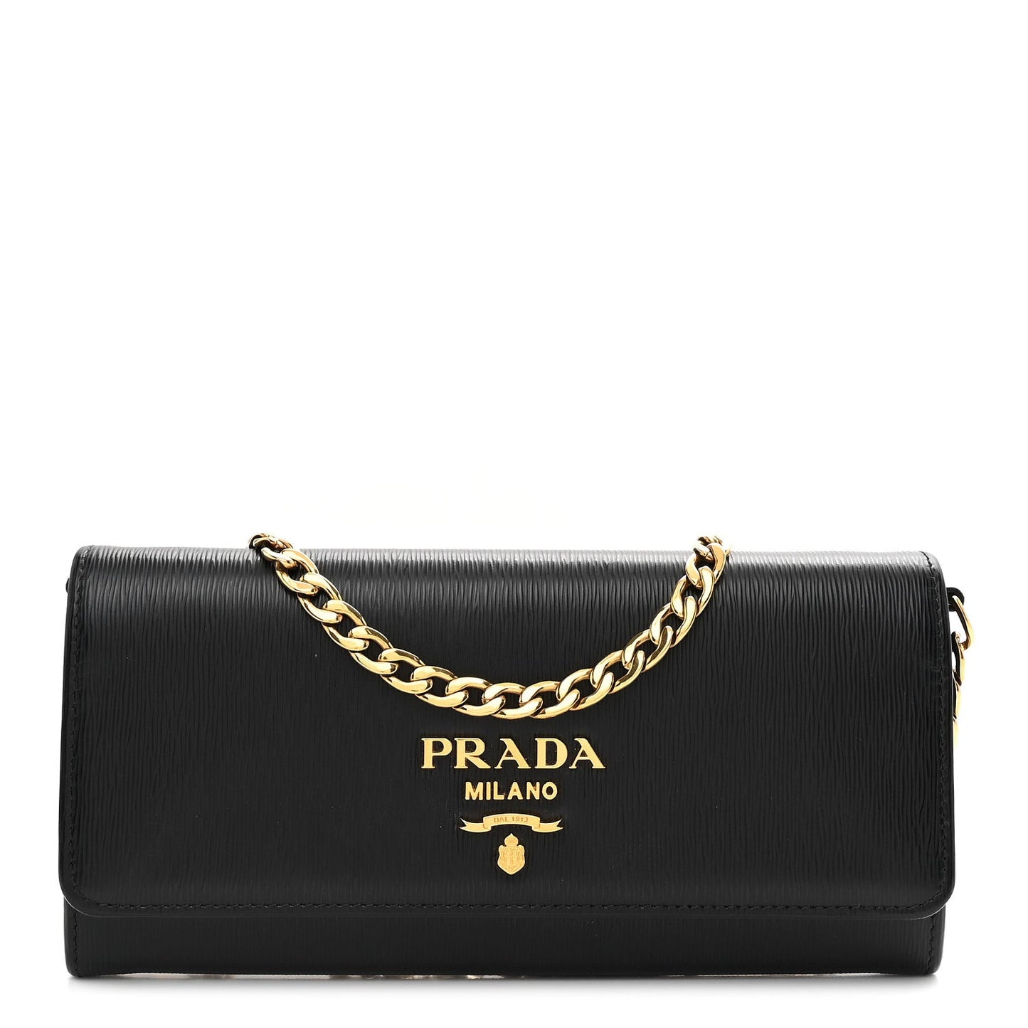 Vitello Move Metal Oro Chain Wallet Black