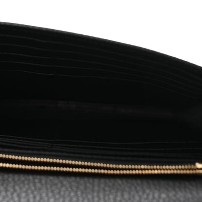 Dollar Calfskin Interlocking G Chain Wallet Black