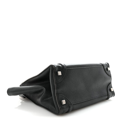 Drummed Calfskin Micro Luggage Black