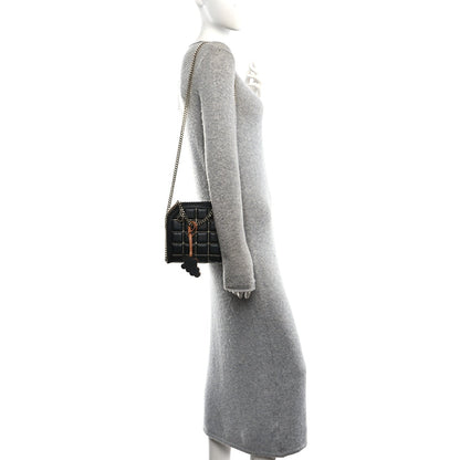 Vegan Leather Quilted Tiny Falabella Tote Black