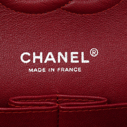 Patent Quilted Medium Double Flap Red