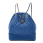 Aged Calfskin Quilted Small Gabrielle Backpack Blue