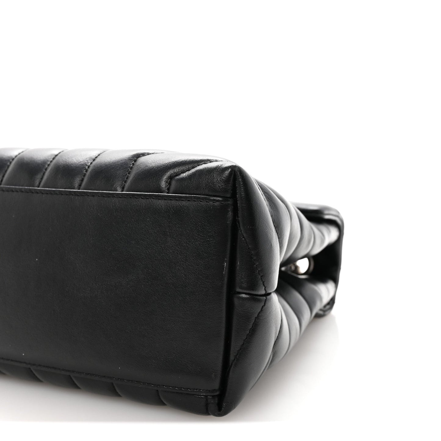 Calfskin Y Quilted Monogram Medium Loulou Chain Satchel Black