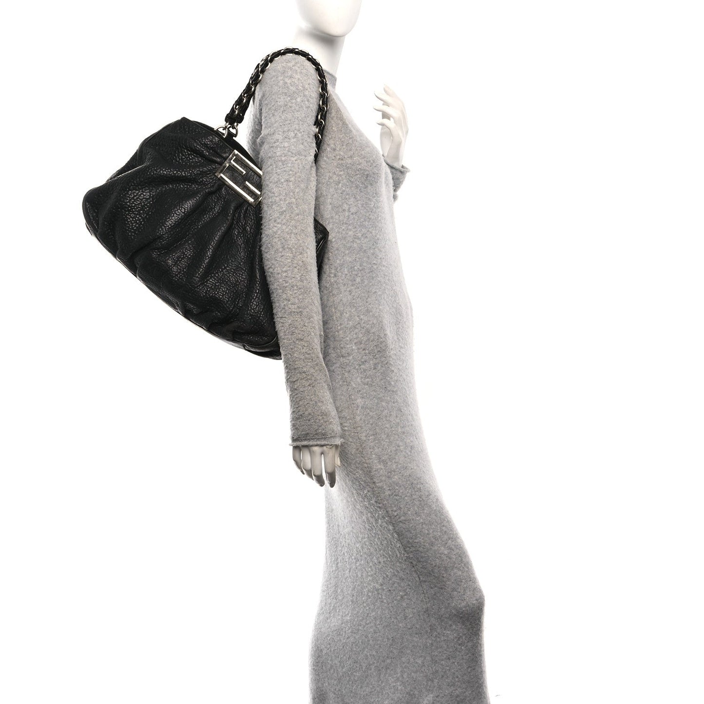 Crinkled Lambskin Mia Tote Black