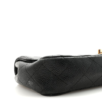 Caviar Quilted East West Flap Black