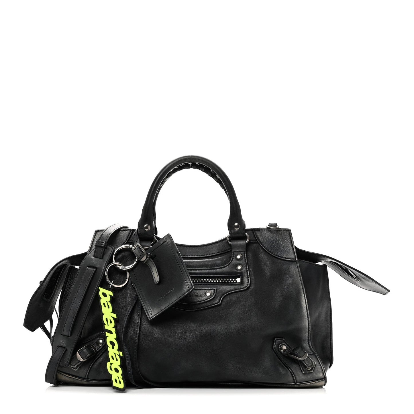 Used Calfskin Silver Hardware Neo Classic City Navy