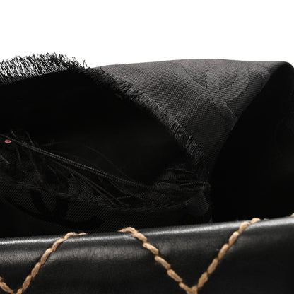 Calfskin Wild Stitch Large Tote Black