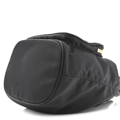 Re-Nylon Saffiano Duet Bucket Crossbody Bag Black