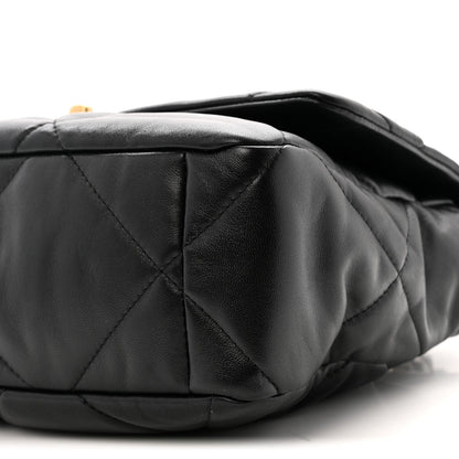 Lambskin Quilted Large Chanel 19 Flap Black