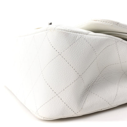 Caviar Quilted Jumbo Double Flap White