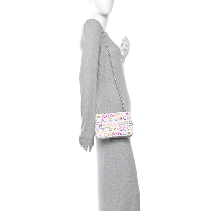 Sequin Logo CC Small Single Flap White Multicolor