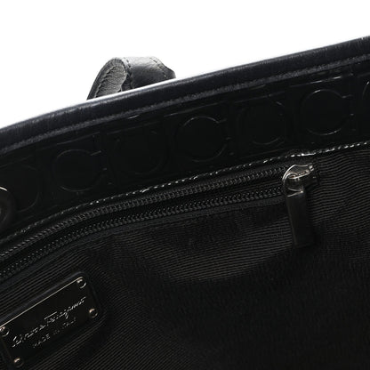 Patent Gancini Embossed Tote Black