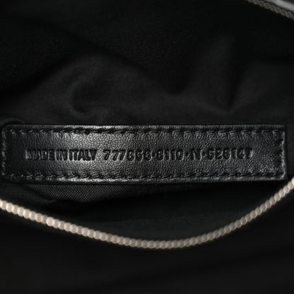 Metallic Crushed Calfskin Quilted Medium Crush Carry All Tote Bag Silver