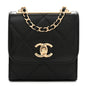 Lambskin Quilted Mini Trendy CC Chain Wallet Black