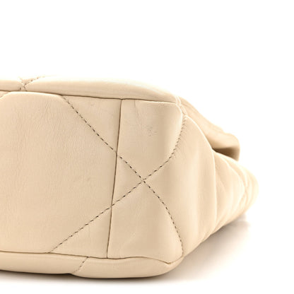 Lambskin Quilted Medium Chanel 19 Flap Light Beige