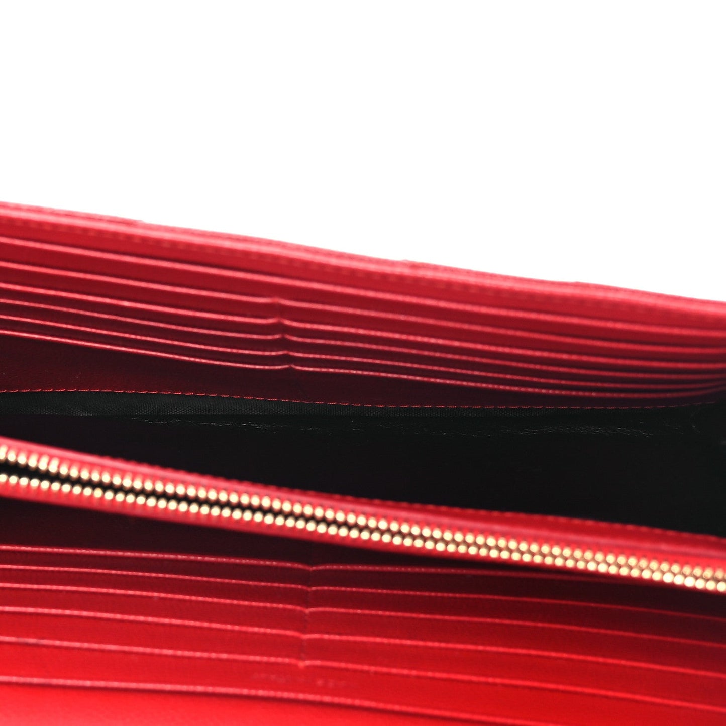 Grain De Poudre Matelasse Chevron Monogram Chain Wallet Red