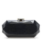 Glitter Vinyl Crystal Clutch Black