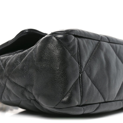 Goatskin Quilted Large Chanel 19 Flap Black