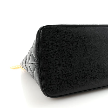 Caviar Quilted Medallion Tote Black