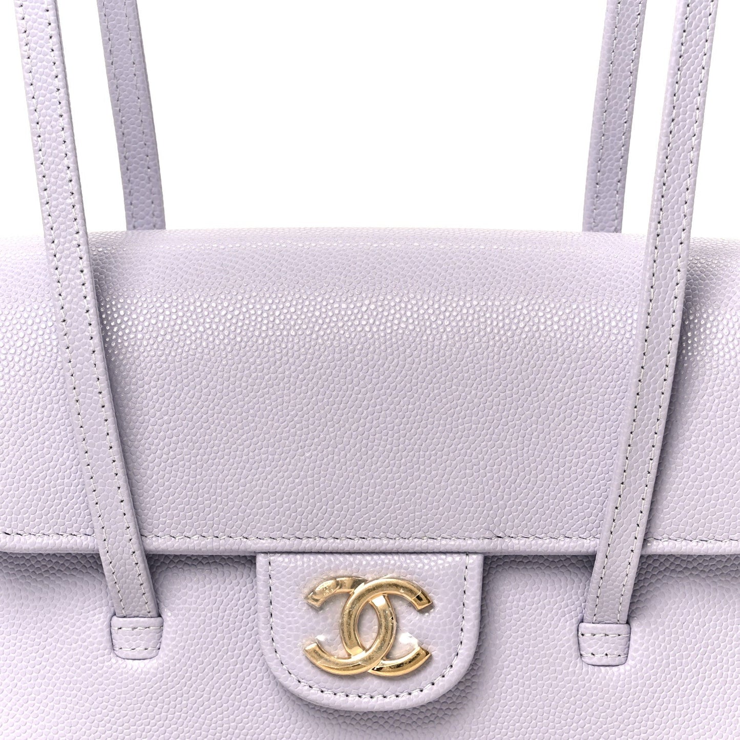 Shiny Caviar Mini Preppy Coco Shoulder Bag Purple