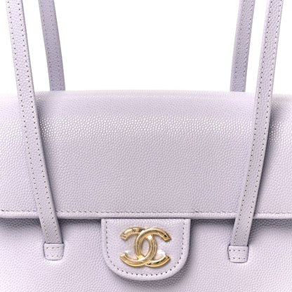 Shiny Caviar Mini Preppy Coco Shoulder Bag Purple