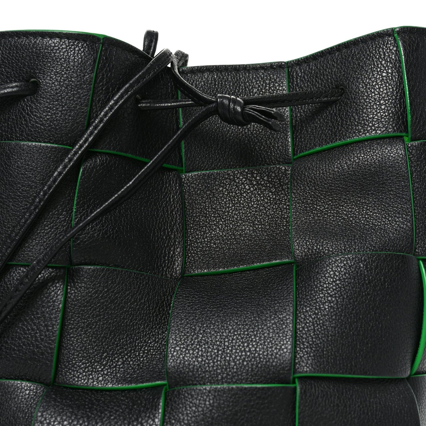 Nappa Maxi Intrecciato Mini Cassette Bucket Bag Black Parakeet
