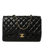 Lambskin Quilted Jumbo Single Flap Black
