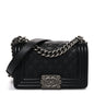 Caviar Quilted Small Boy Flap Black