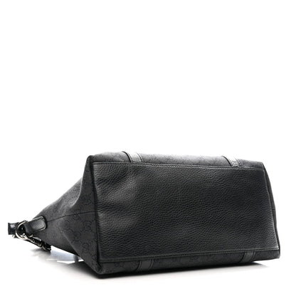 Nylon Monogram Medium GG Charm Dome Satchel Black