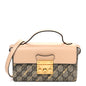 GG Supreme Monogram Calfskin Horsebit Print Mini Padlock Top Handle Shoulder Bag Beige Ebony Light Pink