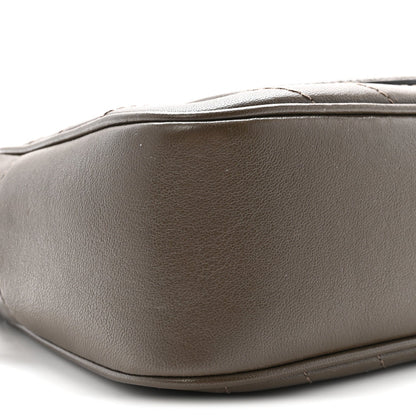 Sakai Be Green Calfskin Diagonal Stitched Small Blondie Shoulder Bag Craclet Brown
