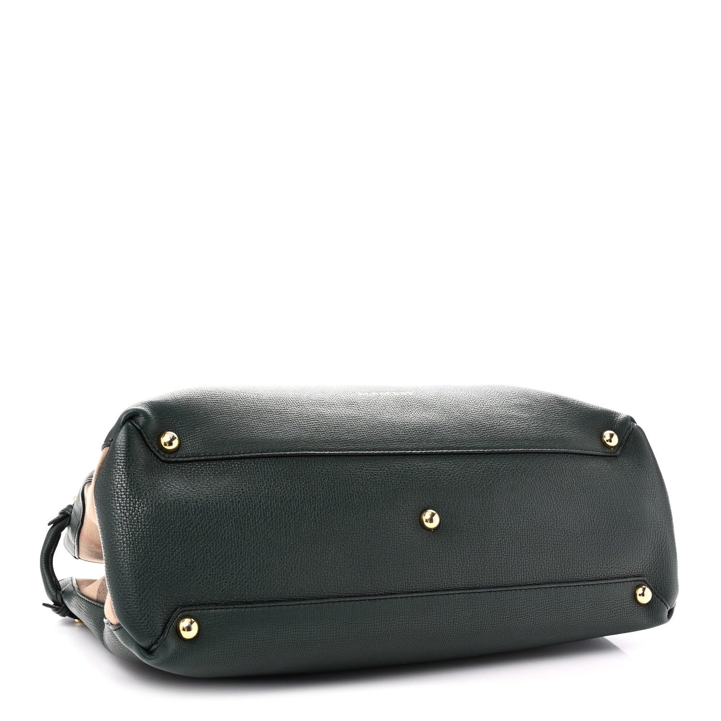 Derby Calfskin House Check Large Banner Tote Dark Bottle Green